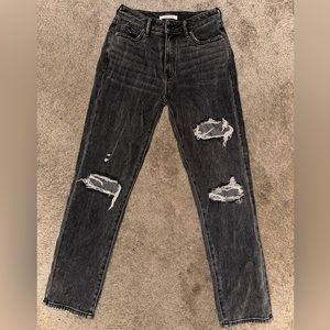 PacSun Black Distressed Mom Jeans